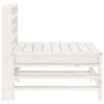 vidaXL Garden Middle Sofa White Solid Wood Pine 5