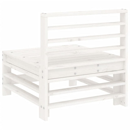 vidaXL Garden Middle Sofa White Solid Wood Pine 4