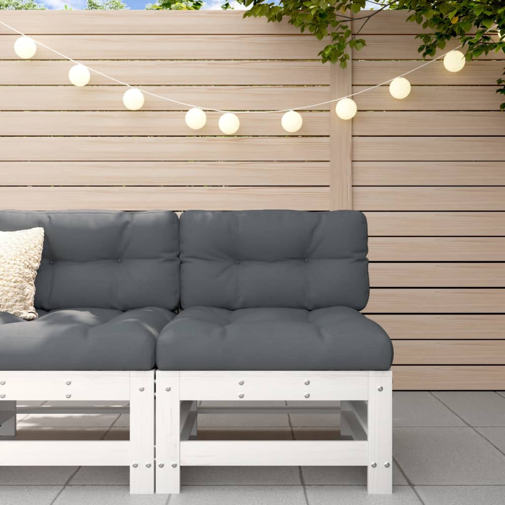 vidaXL Garden Middle Sofa White Solid Wood Pine 1