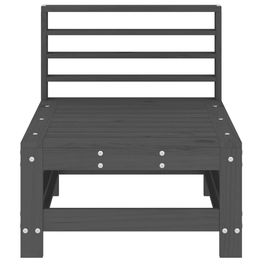 vidaXL Garden Middle Sofa Grey Solid Wood Pine 3