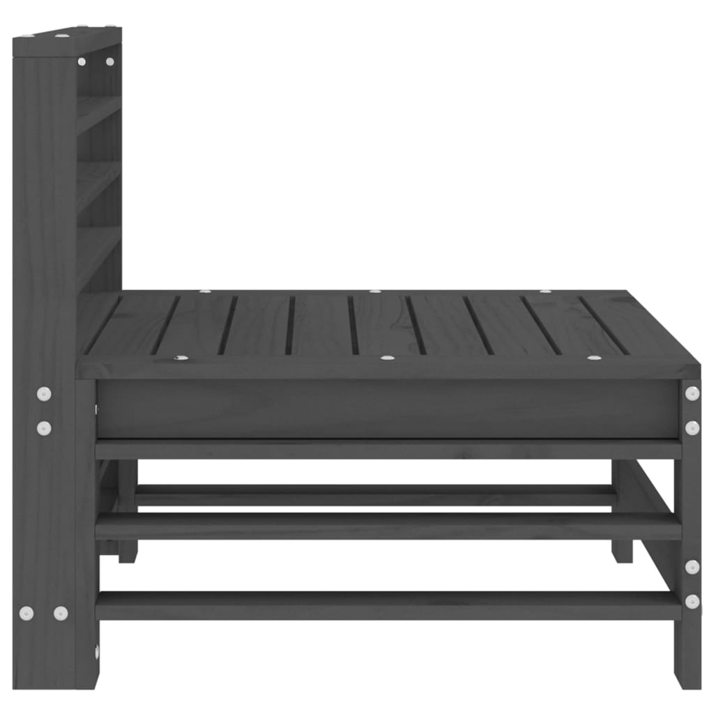 vidaXL Garden Middle Sofa Grey Solid Wood Pine 5
