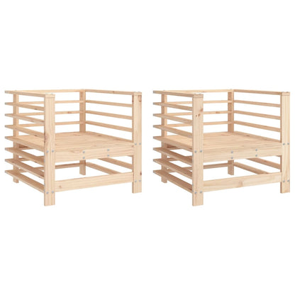 vidaXL Garden Chairs 2 pcs Solid Wood Pine 2