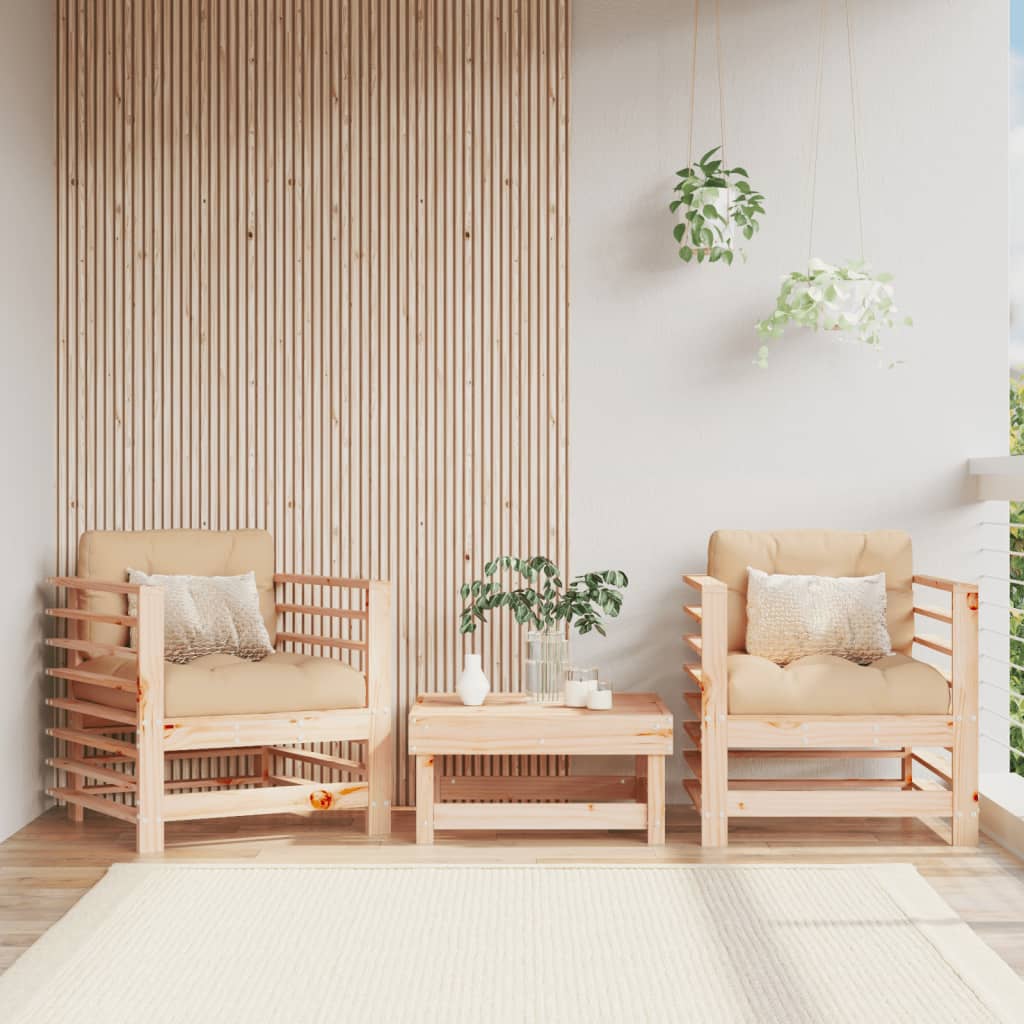 vidaXL Garden Chairs 2 pcs Solid Wood Pine 1