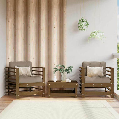 Garden Chairs 2 pcs Solid Wood Pine Armchair (2 pcs) Honey brown pine