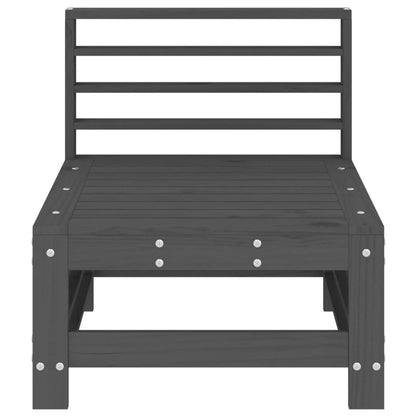 vidaXL Garden Middle Sofas 2 pcs Grey Solid Wood Pine 4