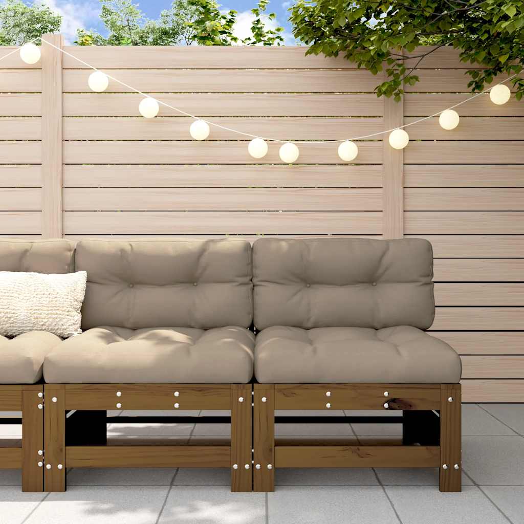 vidaXL Garden Middle Sofas 2 pcs Solid Wood Pine Middle Sofa (2 pcs)