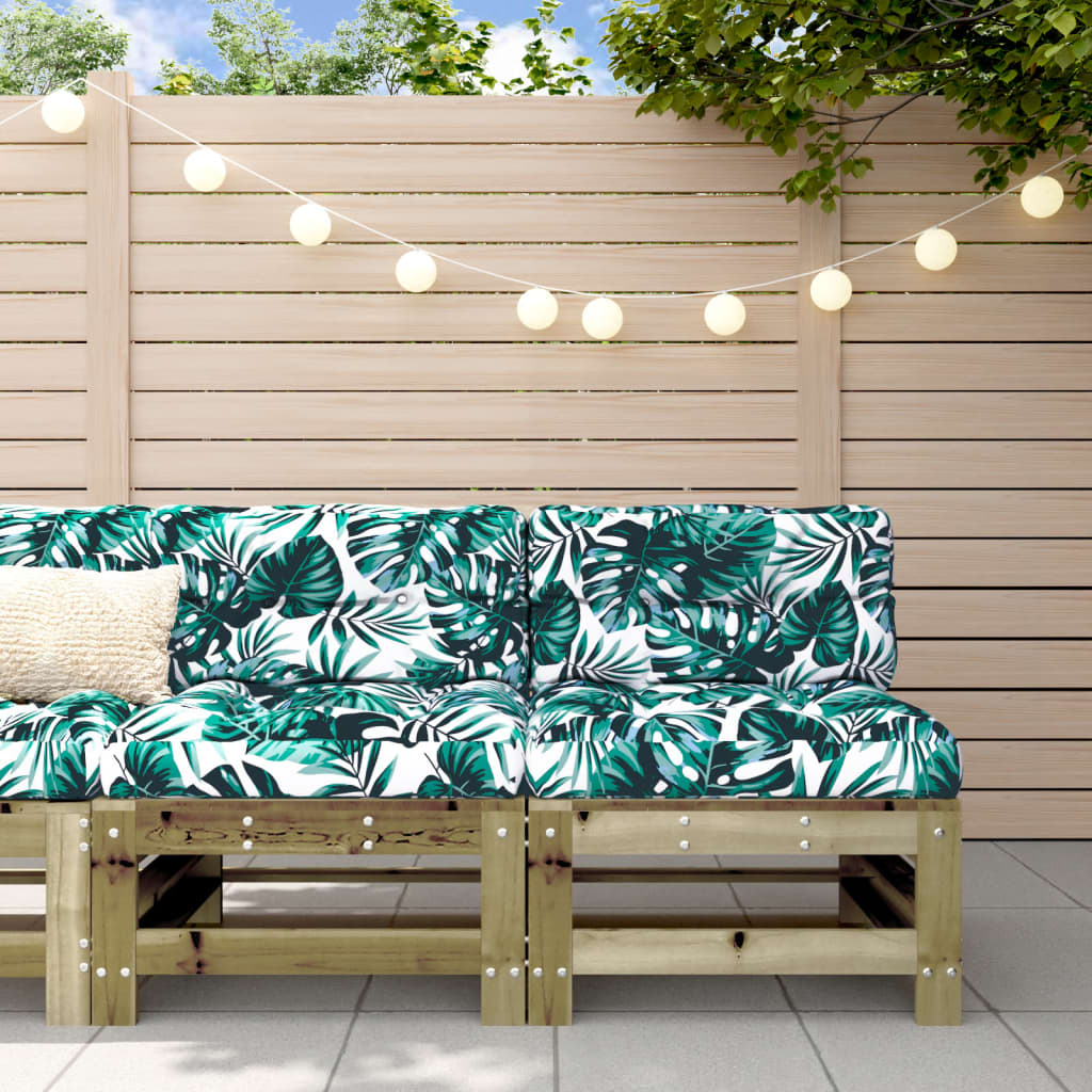 vidaXL Garden Middle Sofas 2 pcs Impregnated Wood Pine 1