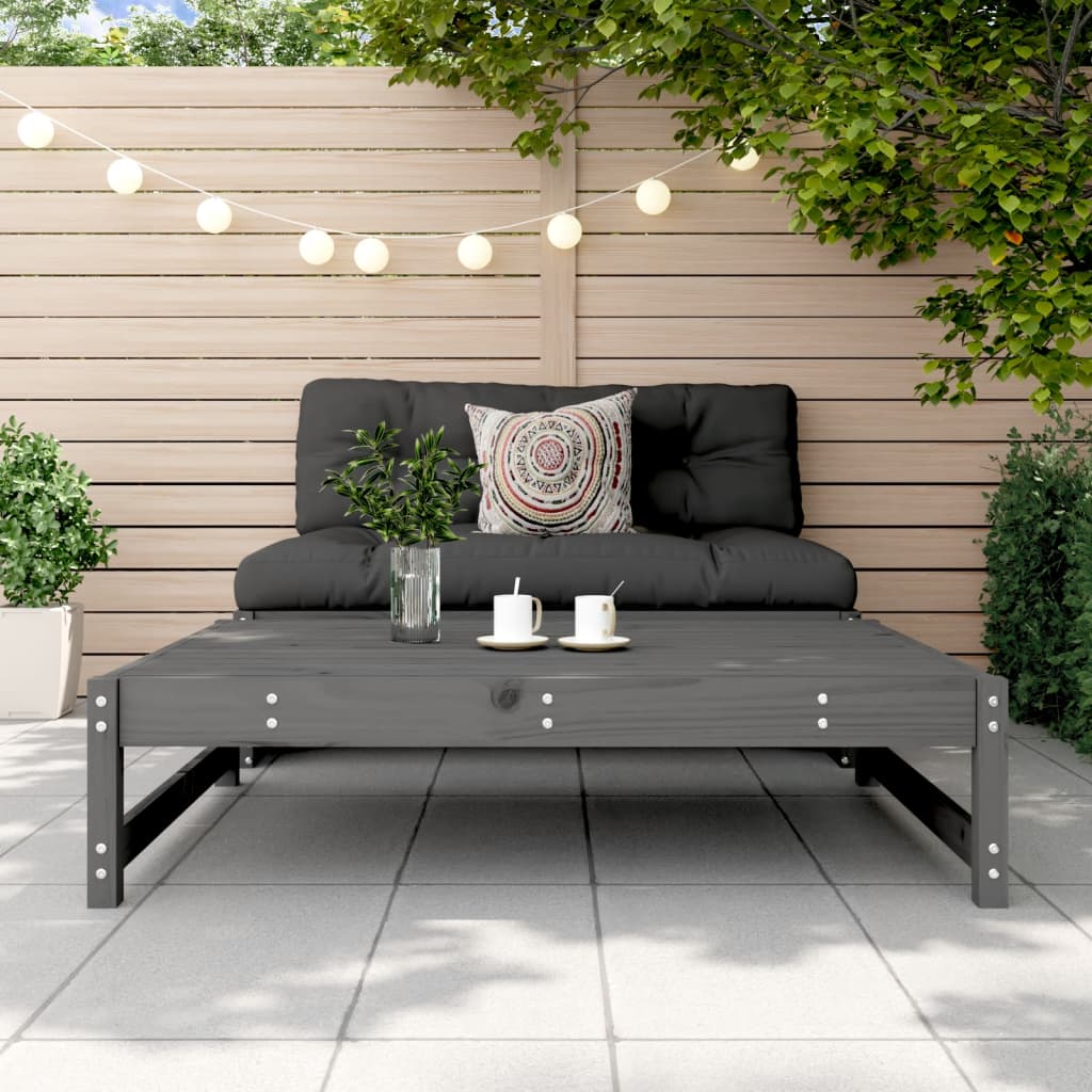 vidaXL Garden Footstool Grey 120x80 cm Solid Wood Pine 3