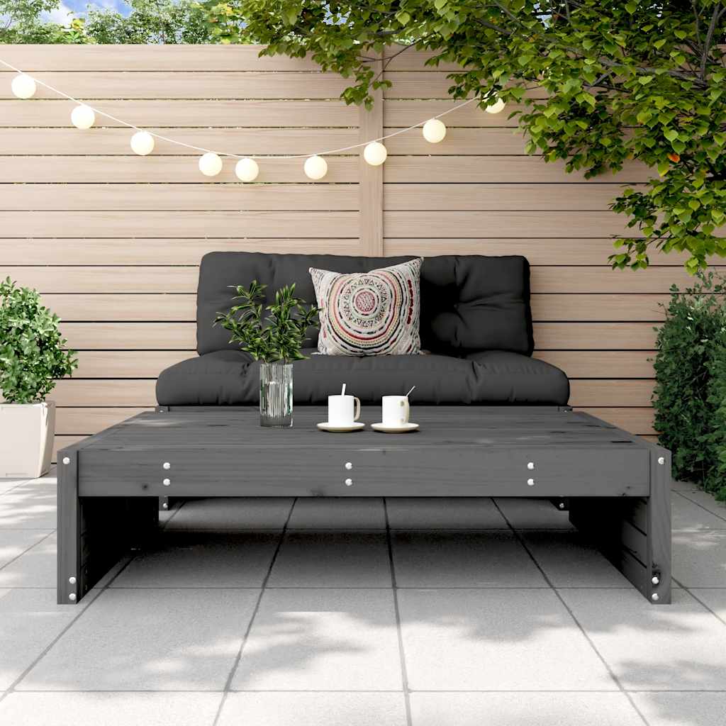 vidaXL Garden Footstool Grey 120x80 cm Solid Wood Pine 3