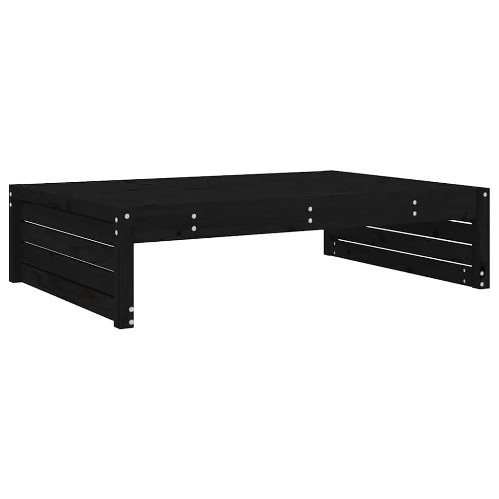vidaXL Garden Footstool Black 120x80 cm Solid Wood Pine 2
