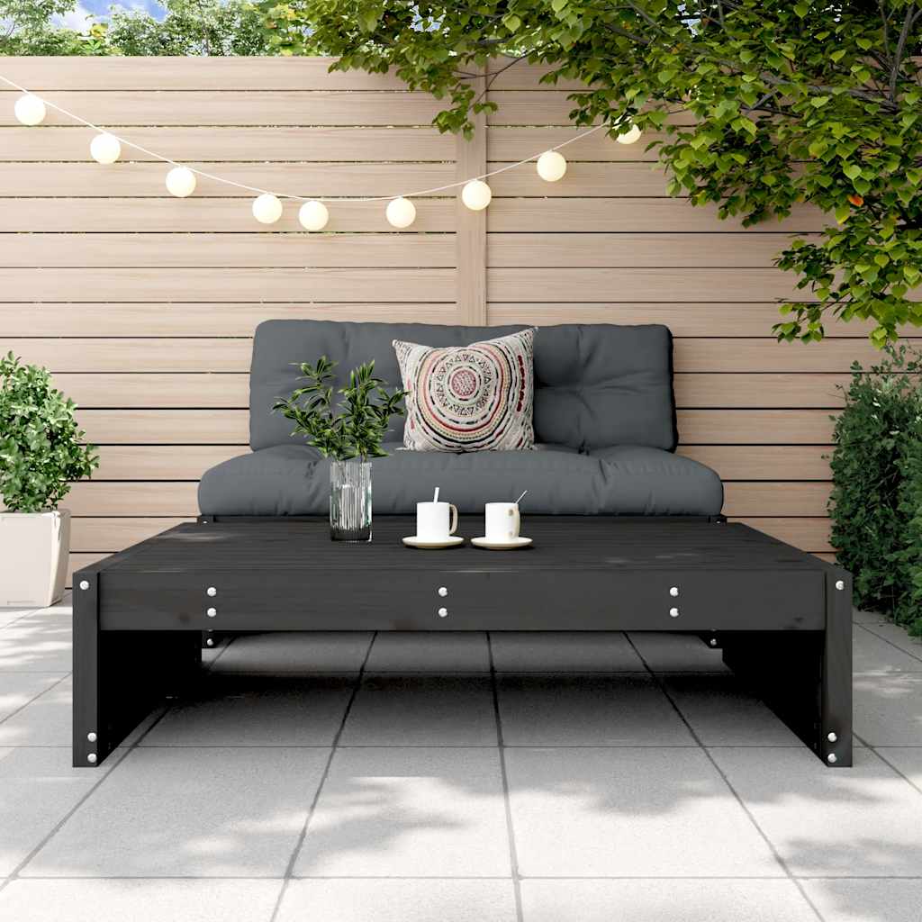 vidaXL Garden Footstool Black 120x80 cm Solid Wood Pine 3