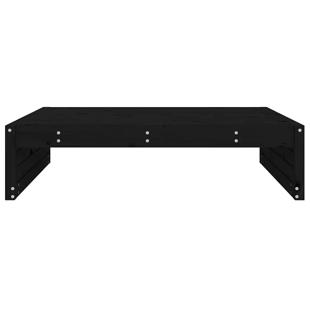 vidaXL Garden Footstool Black 120x80 cm Solid Wood Pine 4