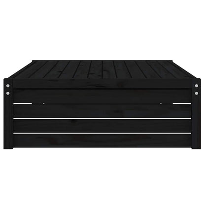vidaXL Garden Footstool Black 120x80 cm Solid Wood Pine 5