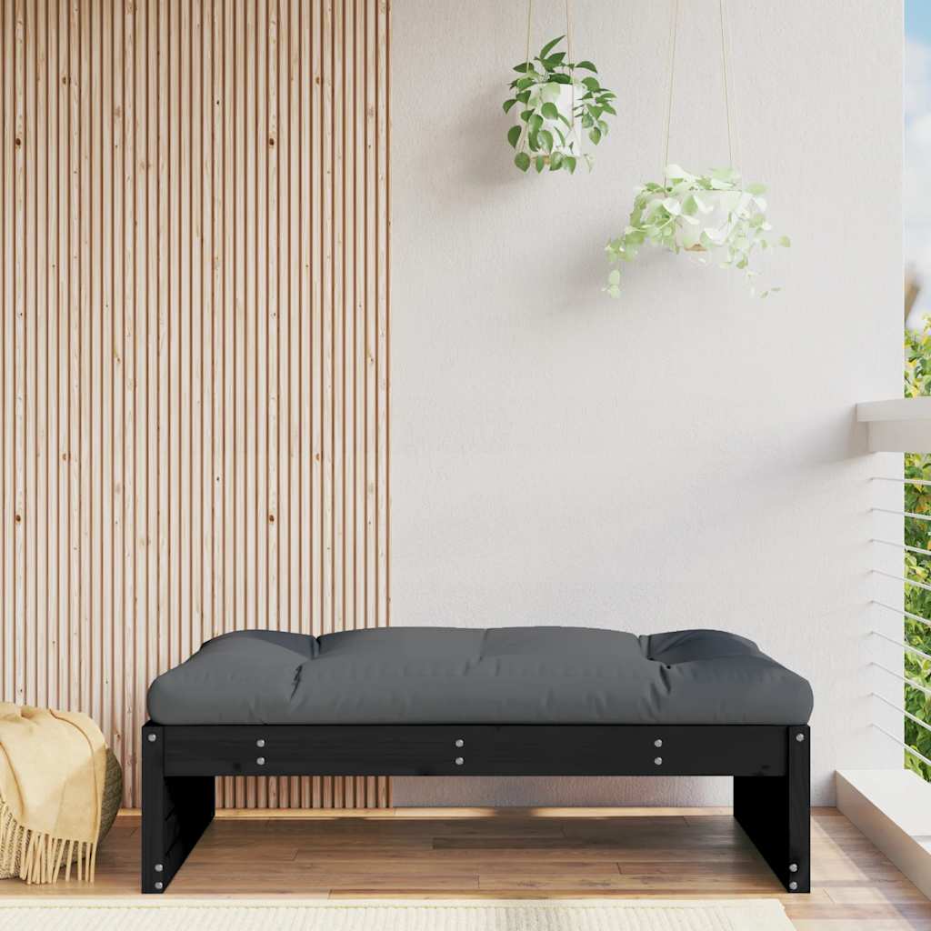 vidaXL Garden Footstool Black 120x80 cm Solid Wood Pine 1