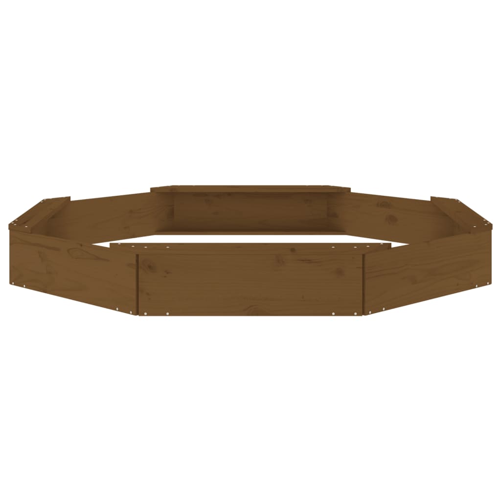 vidaXL Sandbox with Seats Honey Brown Octagon Solid Wood Pine 4