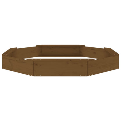 vidaXL Sandbox with Seats Honey Brown Octagon Solid Wood Pine 4