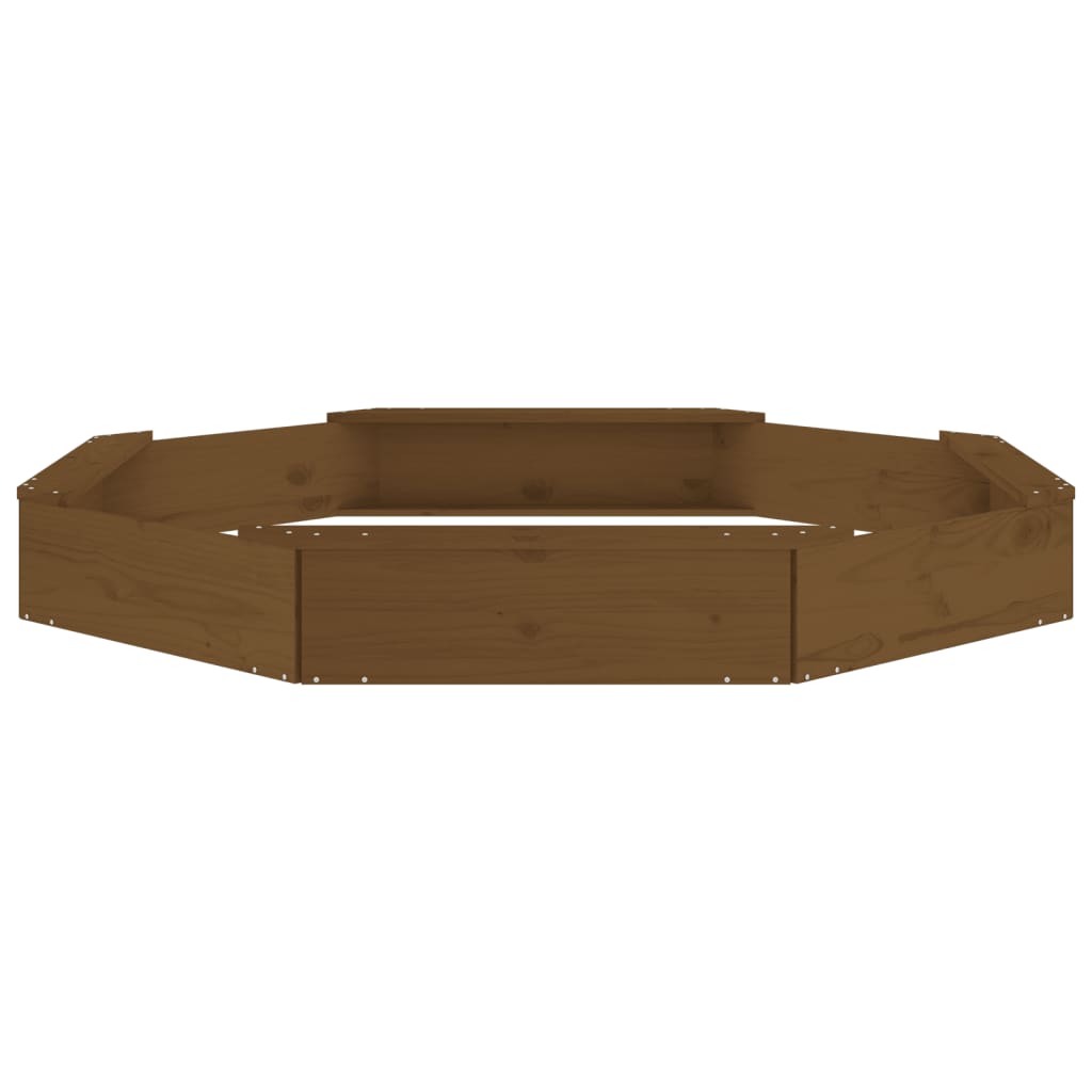 vidaXL Sandbox with Seats Honey Brown Octagon Solid Wood Pine 5