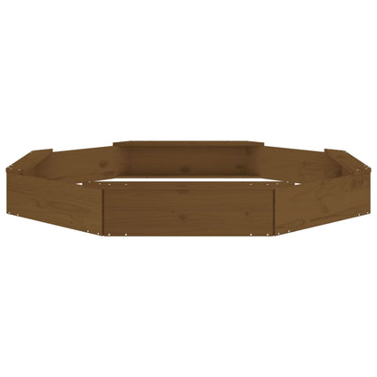 vidaXL Sandbox with Seats Honey Brown Octagon Solid Wood Pine 5