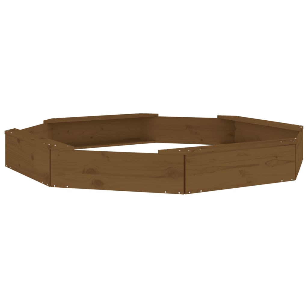vidaXL Sandbox with Seats Honey Brown Octagon Solid Wood Pine 6