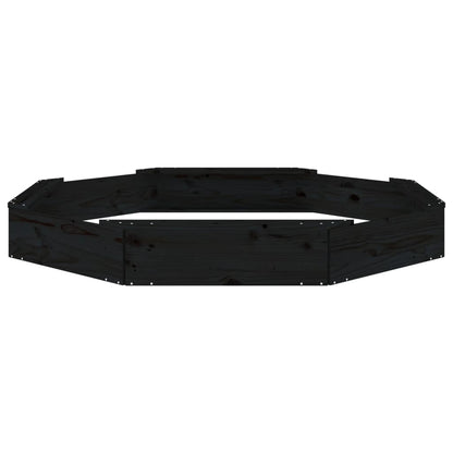 vidaXL Sandbox with Seats Black Octagon Solid Wood Pine 4