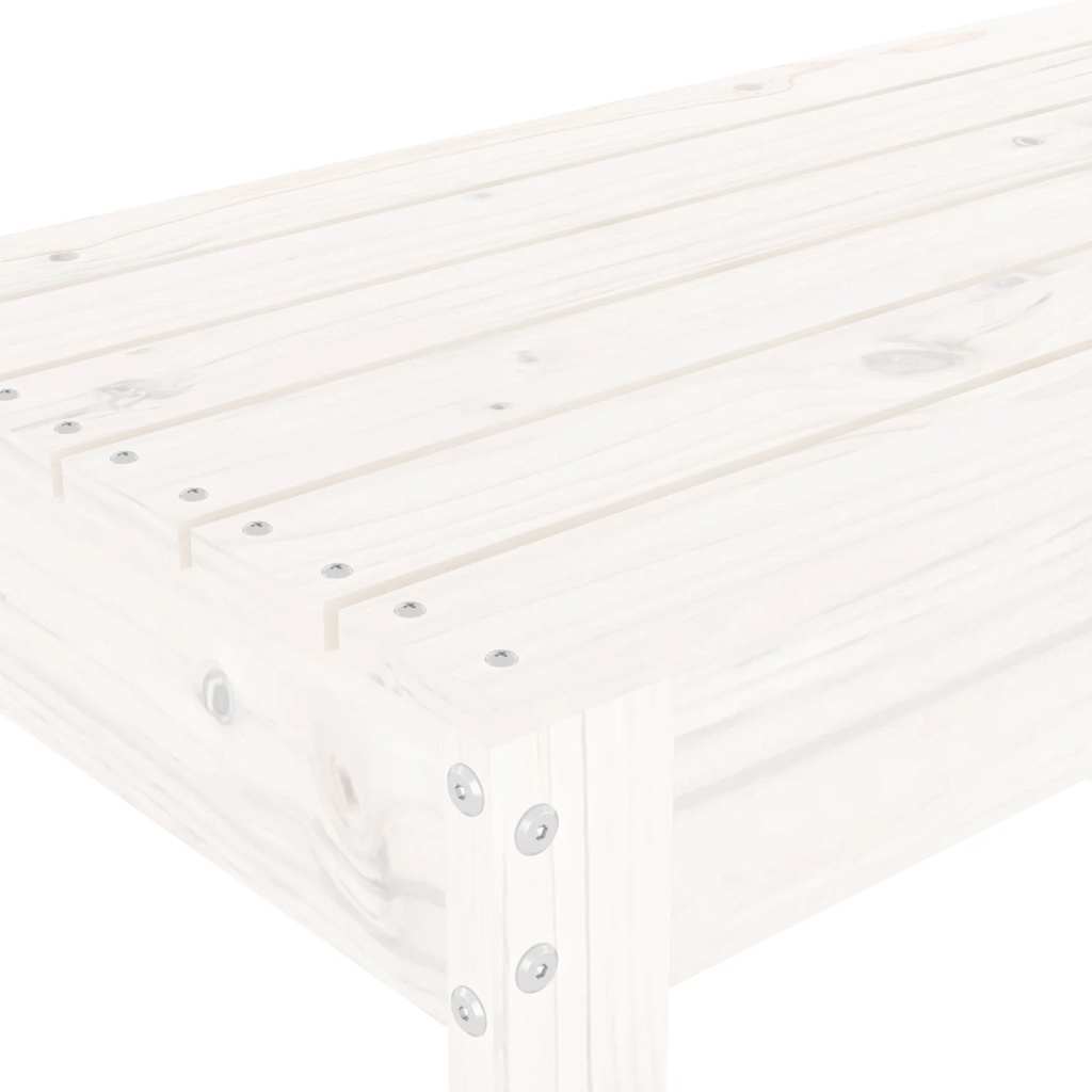 vidaXL Garden Bench White 80x38x45 cm Solid Wood Pine 6
