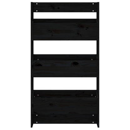 vidaXL Wall Planter 3-Tier 60x18.5x110 cm Black Solid Wood Pine 4