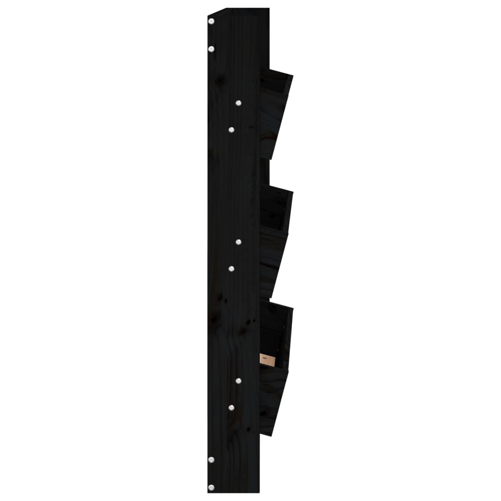 vidaXL Wall Planter 3-Tier 60x18.5x110 cm Black Solid Wood Pine 5