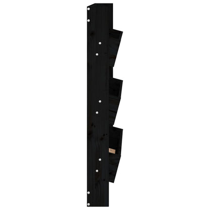 vidaXL Wall Planter 3-Tier 60x18.5x110 cm Black Solid Wood Pine 5
