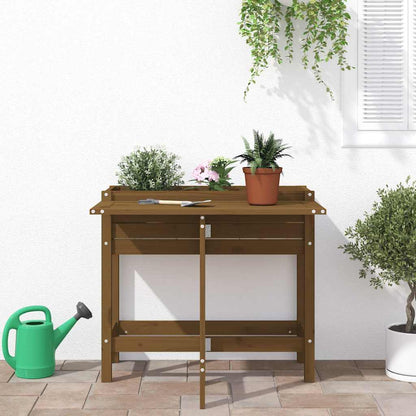 vidaXL Garden Planter with Folding Tabletop Honey Brown 3