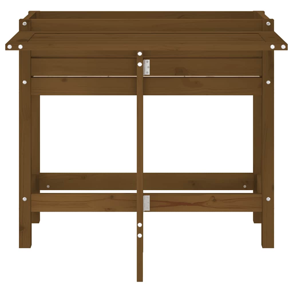vidaXL Garden Planter with Folding Tabletop Honey Brown 4