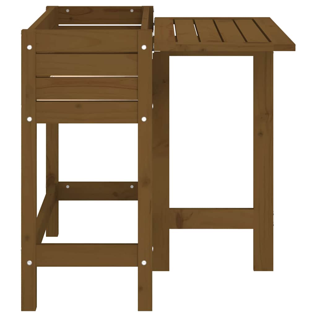 vidaXL Garden Planter with Folding Tabletop Honey Brown 6