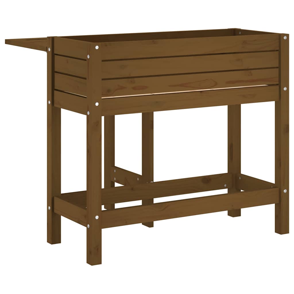 vidaXL Garden Planter with Folding Tabletop Honey Brown 5