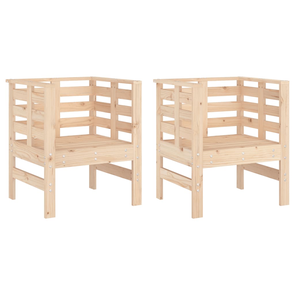 vidaXL Garden Chairs 2 pcs 61.5x53x71 cm Solid Wood Pine 2