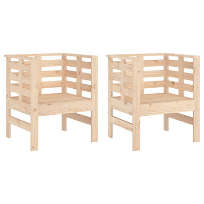 vidaXL Garden Chairs 2 pcs 61.5x53x71 cm Solid Wood Pine 2