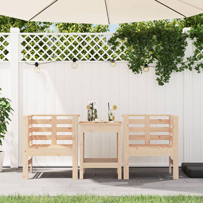 vidaXL Garden Chairs 2 pcs 61.5x53x71 cm Solid Wood Pine 3