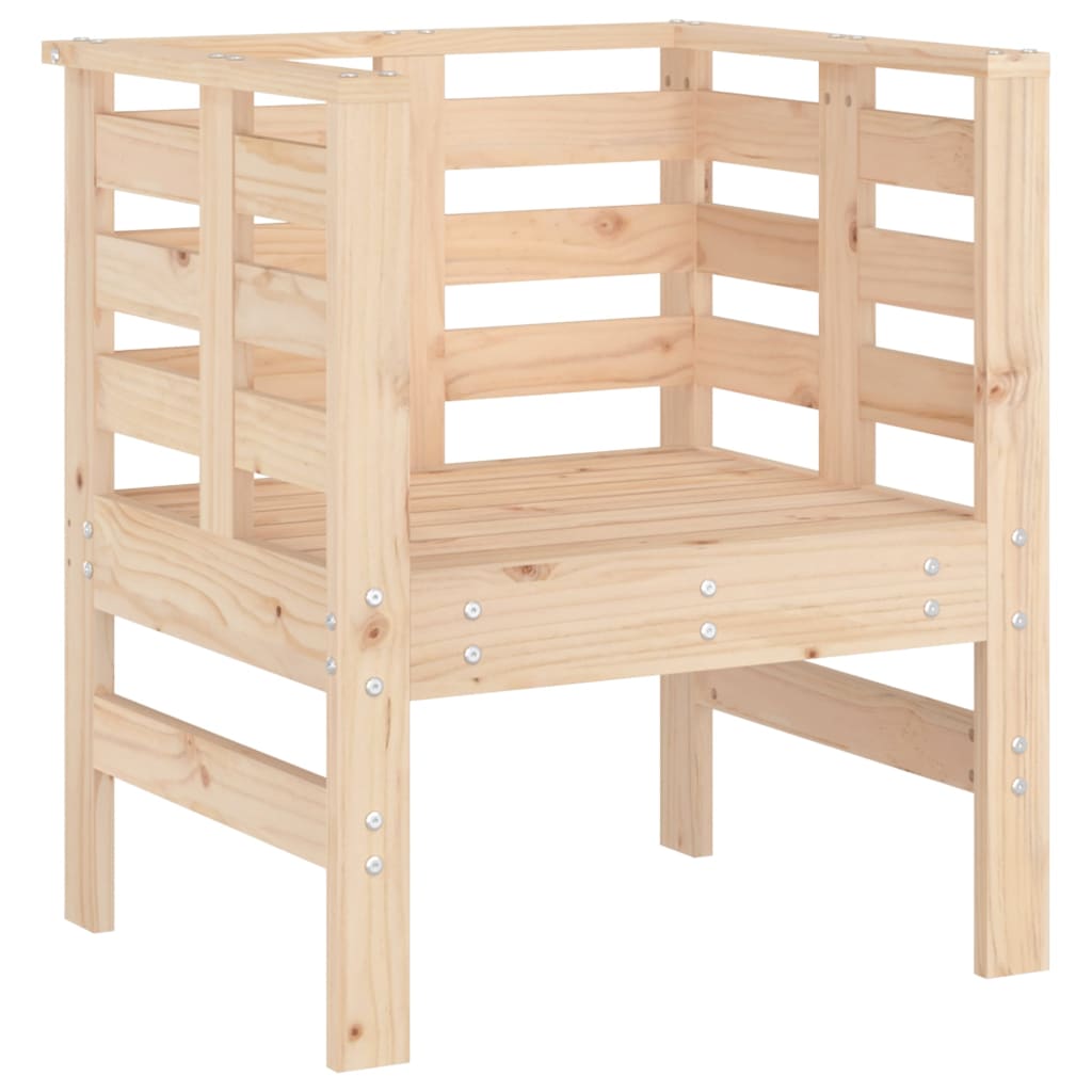 vidaXL Garden Chairs 2 pcs 61.5x53x71 cm Solid Wood Pine 4