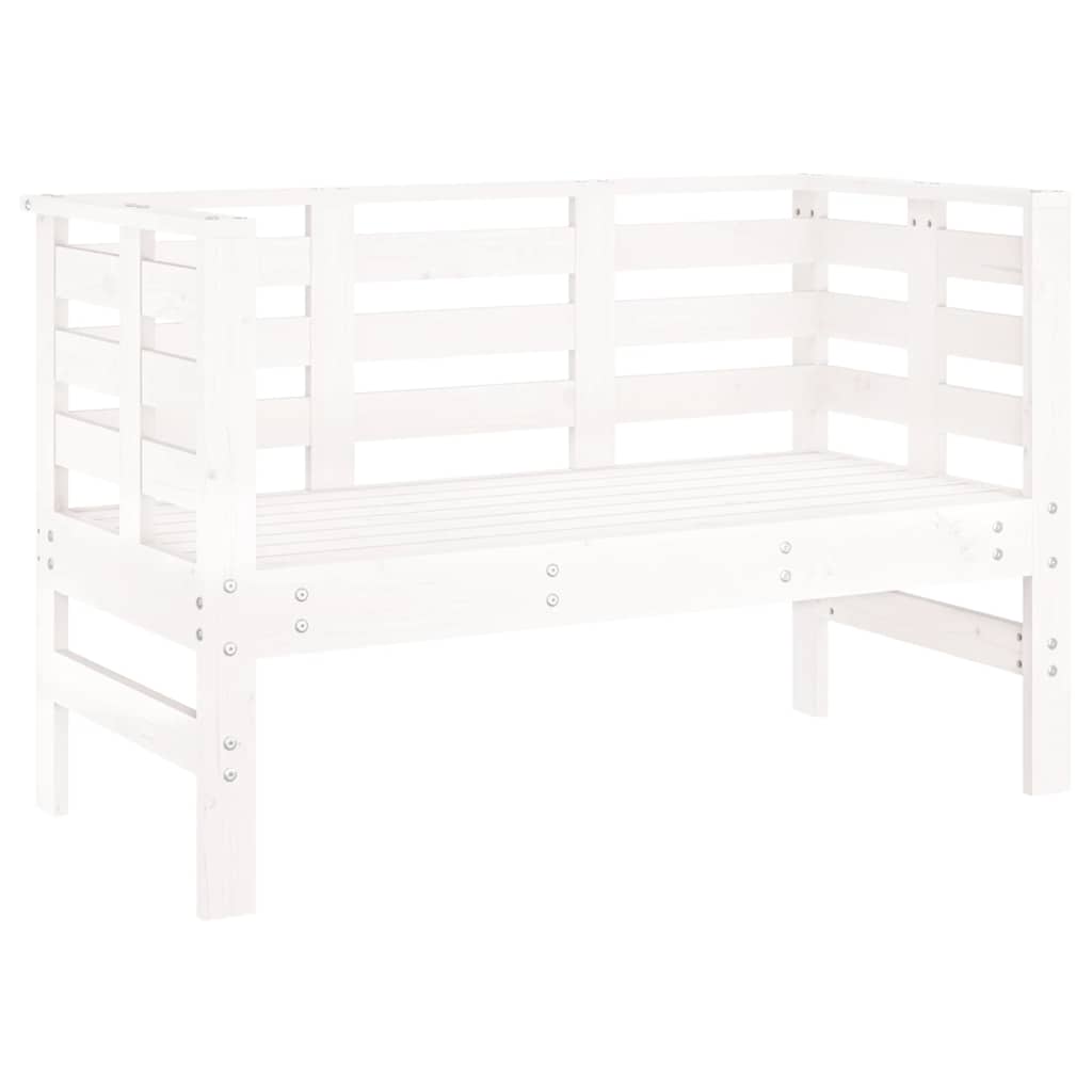 vidaXL Garden Bench White 111.5x53x71 cm Solid Wood Pine 2