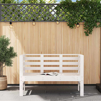 vidaXL Garden Bench White 111.5x53x71 cm Solid Wood Pine 3