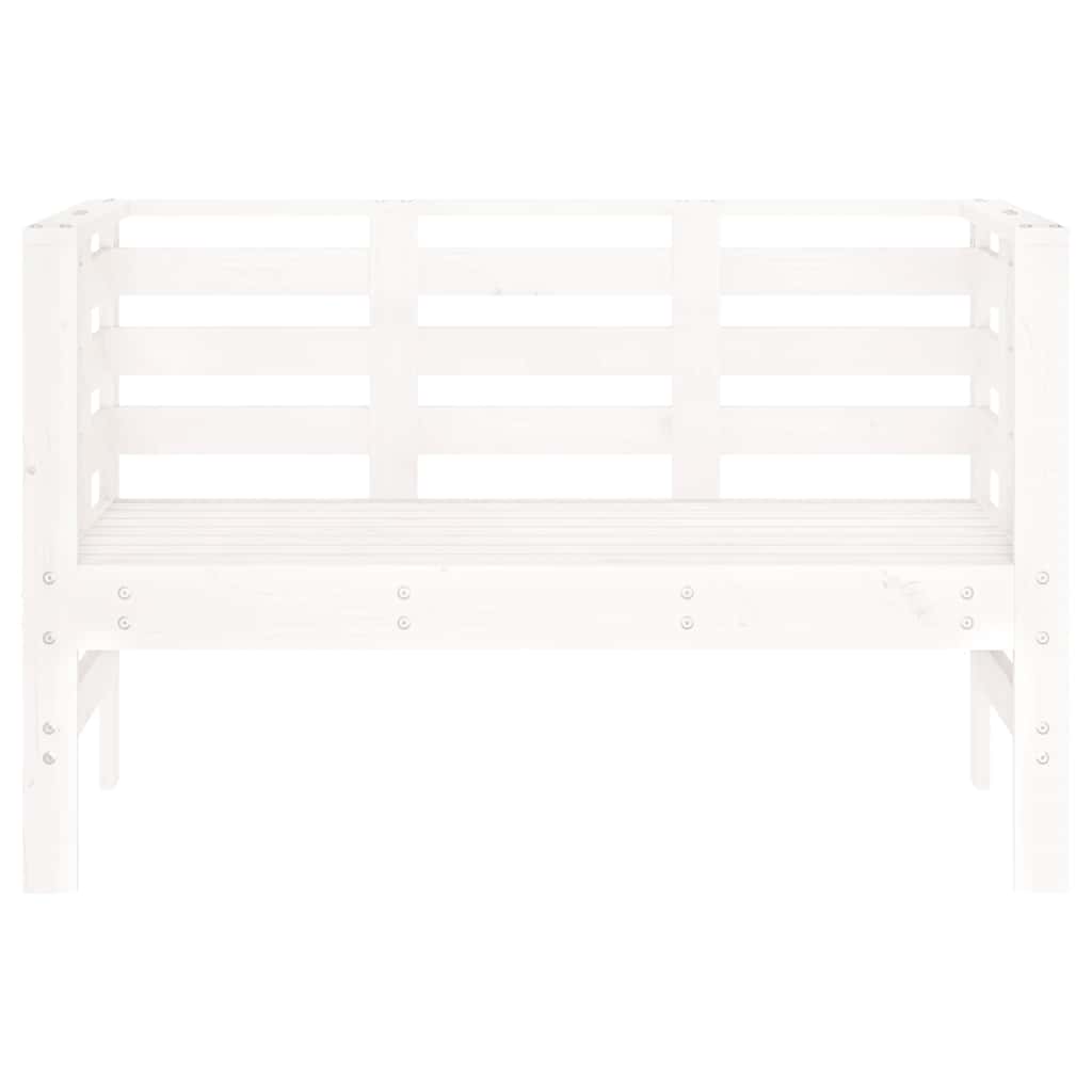 vidaXL Garden Bench White 111.5x53x71 cm Solid Wood Pine 4