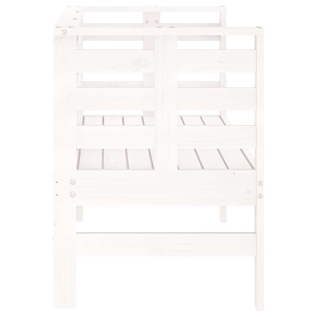 vidaXL Garden Bench White 111.5x53x71 cm Solid Wood Pine 5