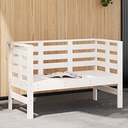 vidaXL Garden Bench White 111.5x53x71 cm Solid Wood Pine 1