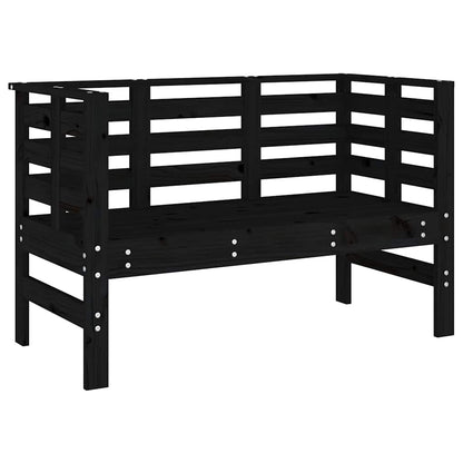 vidaXL Garden Bench Black 111.5x53x71 cm Solid Wood Pine 2