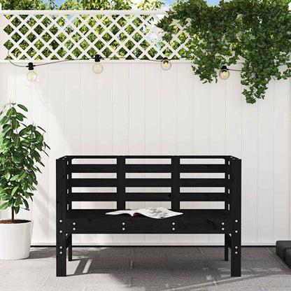 vidaXL Garden Bench Black 111.5x53x71 cm Solid Wood Pine 3