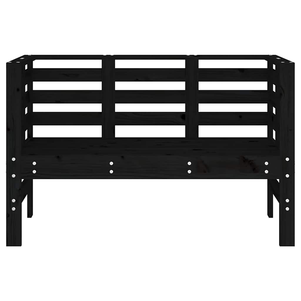 vidaXL Garden Bench Black 111.5x53x71 cm Solid Wood Pine 4