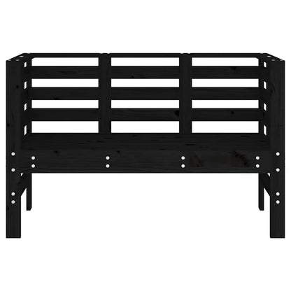 vidaXL Garden Bench Black 111.5x53x71 cm Solid Wood Pine 4