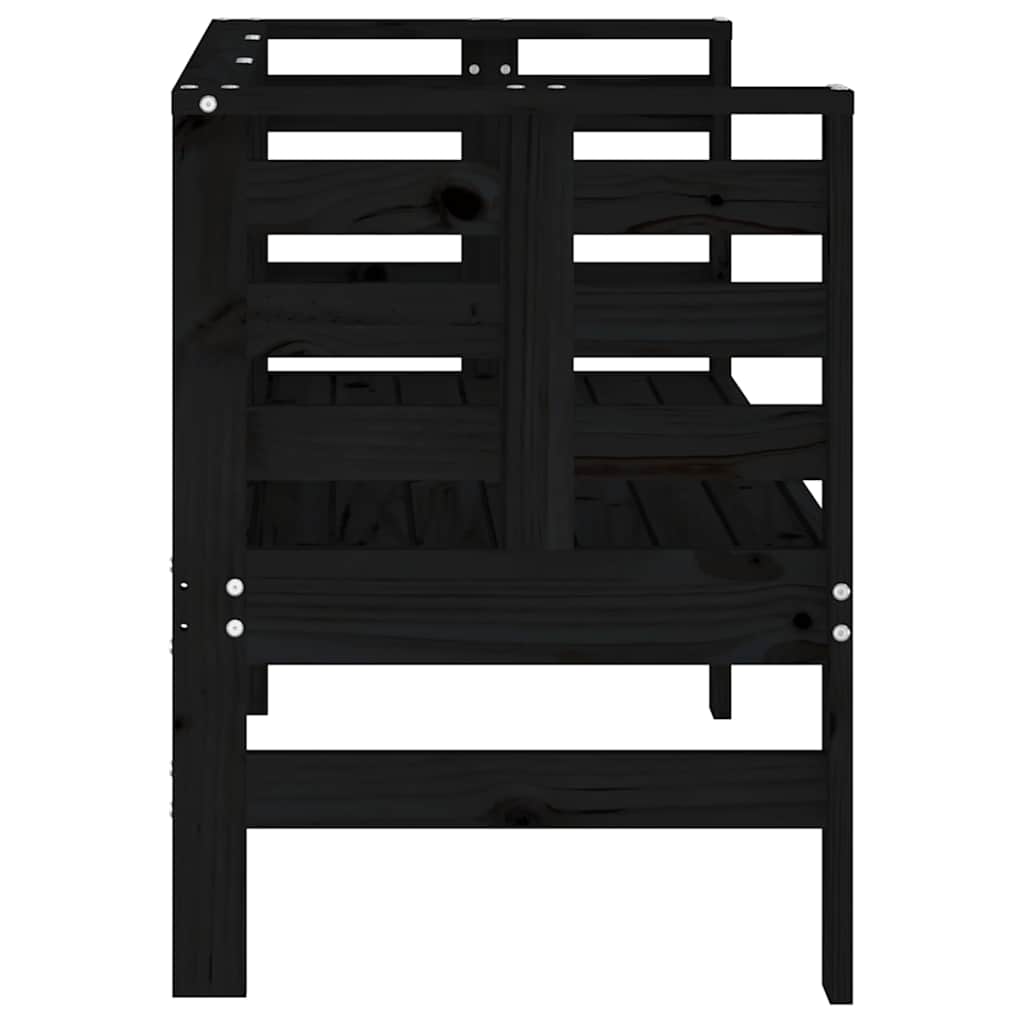 vidaXL Garden Bench Black 111.5x53x71 cm Solid Wood Pine 5