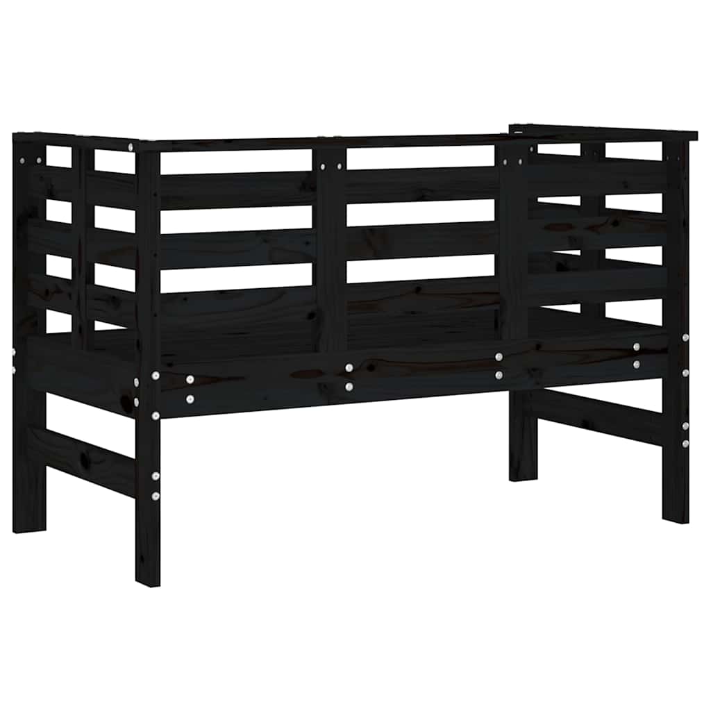 vidaXL Garden Bench Black 111.5x53x71 cm Solid Wood Pine 6