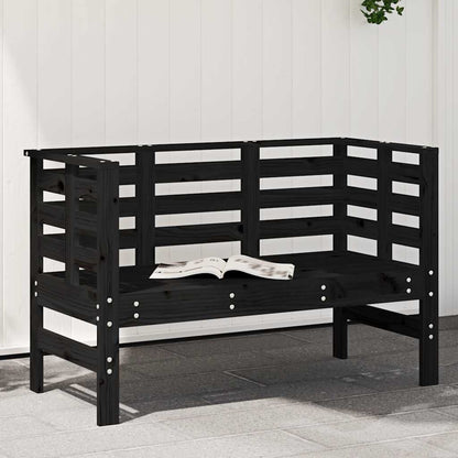 vidaXL Garden Bench Black 111.5x53x71 cm Solid Wood Pine 1