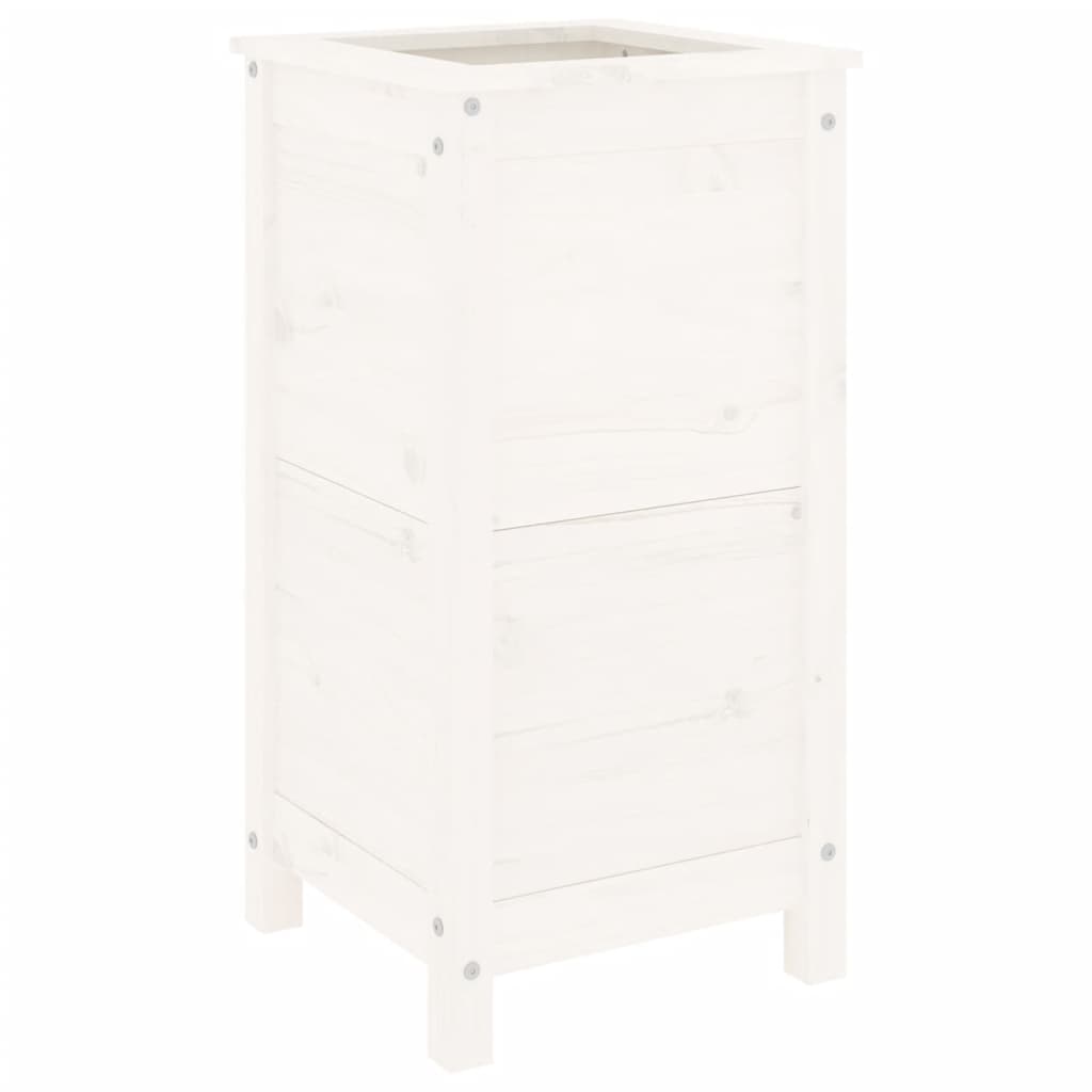 vidaXL Garden Planter White 40x40x78 cm Solid Wood Pine 2