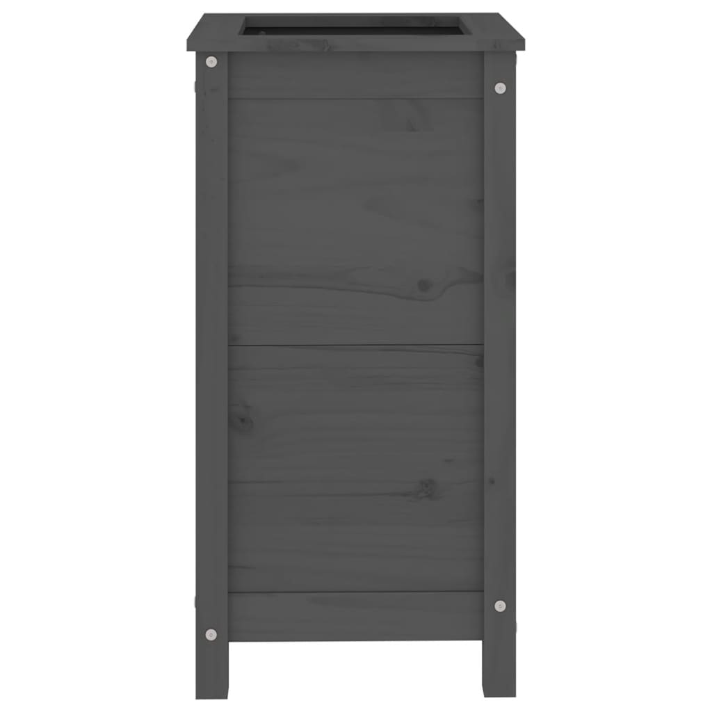 vidaXL Garden Planter Grey 40x40x78 cm Solid Wood Pine 4